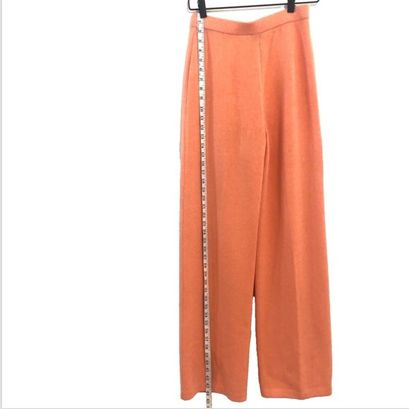 Wool Blend Santana Knit, Wide Leg Pants, Peach Color - Picture 6 of 16